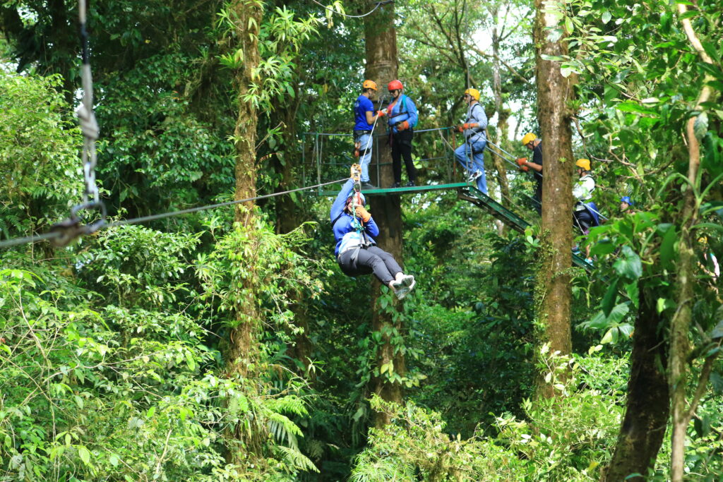 Zip Lining im Selvatura Park in CostaRica, dem Geburtsland des Zip Linings.